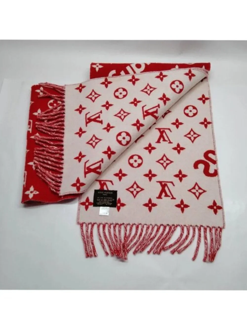 Authentic Louis Vuitton x Supreme Monogram Cashmere Scarf Limited Edition